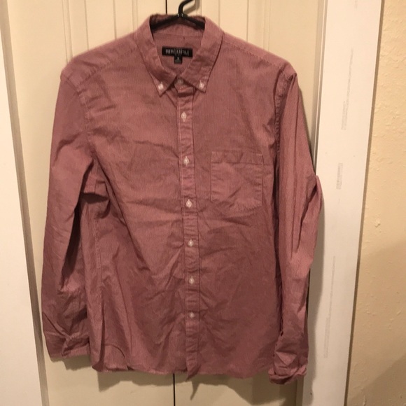 Red mini-plaid button down shirt - Picture 1 of 2